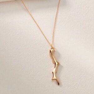 Stella & Dot Chase Coral Gold Pendant Necklace